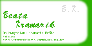beata kramarik business card