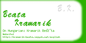 beata kramarik business card